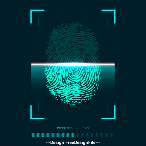 Skener otisk prstu fingerprint vector