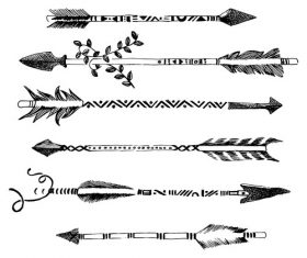 Sketch decorative arrows vector