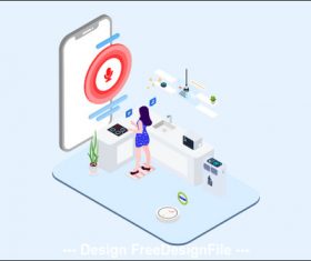 Smart Echo Isometric Illustration vector
