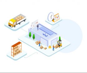 Smart management goods cartoon vector