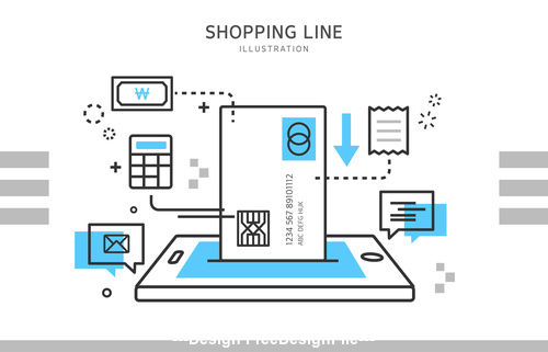 Smartphone shopping illustration vector