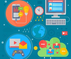 Social media flat design concept vector