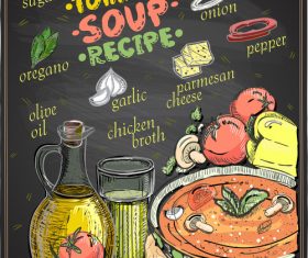 Soup color recipe vector