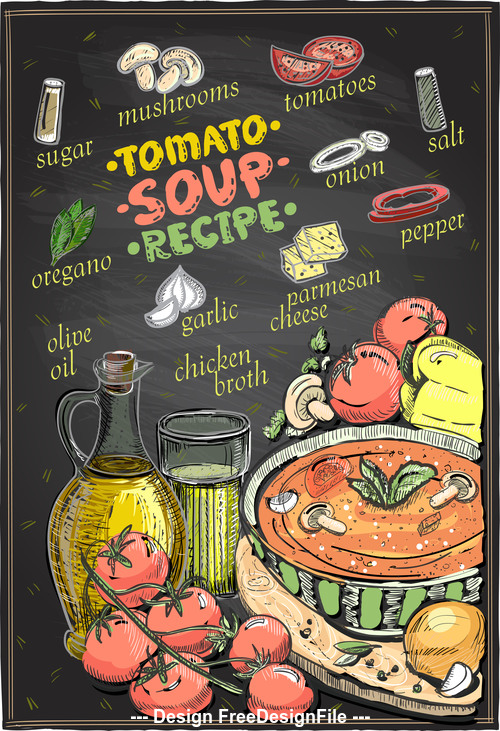 Soup color recipe vector