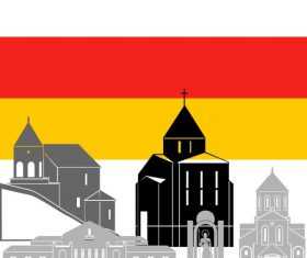 South Ossetia collection of different architecture vector