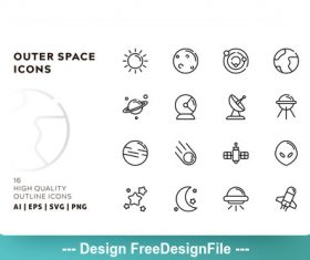 Space outline vector