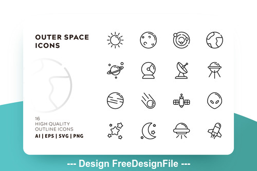 Space outline vector