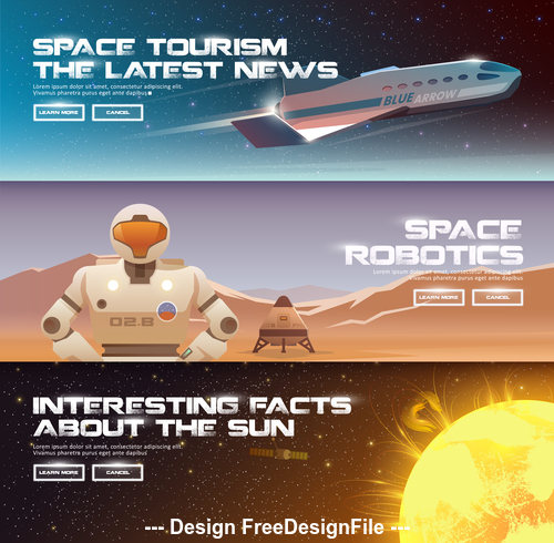 Space technology banner vector