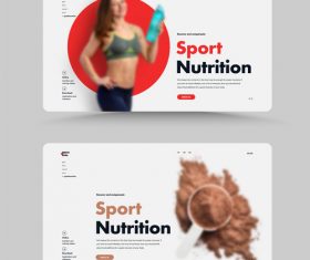 Sport nutritionist website home design vector