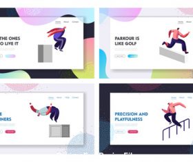 Sport plane banner set vector