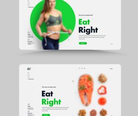 Sporty diet web design vector