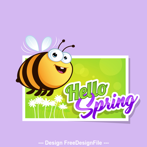 Spring bee cartoon vector