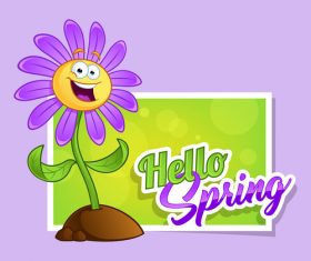 Spring flowers cartoon vector