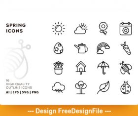 Spring outline vector