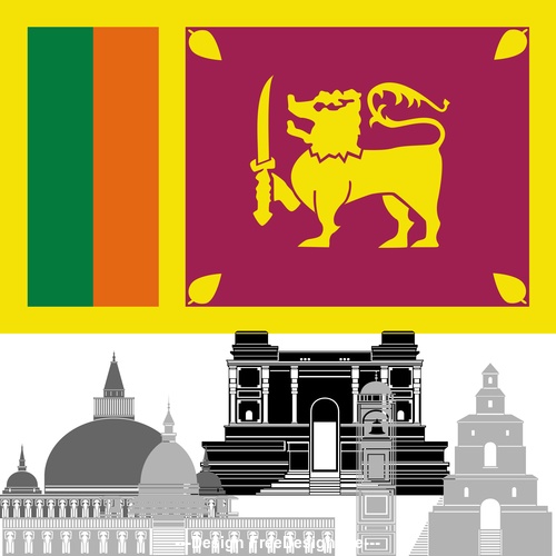 Sri Lanka collection of different architecture vector