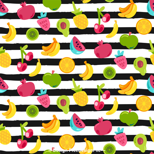 Summer fruit background vector