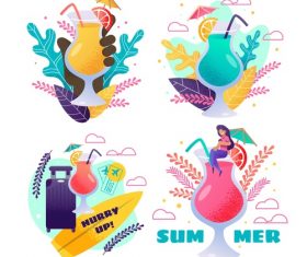Summer holiday travel and drink vector