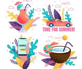 Summer travel and romantic holiday set of banners vector