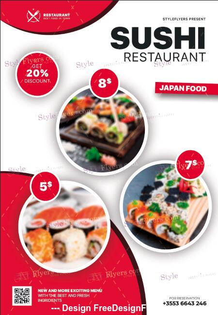 Sushi Flyer psd template