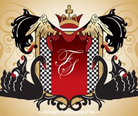 Swan and heraldic vector