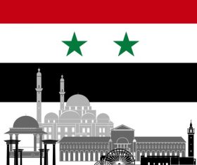 Syria collection of different architecture vector