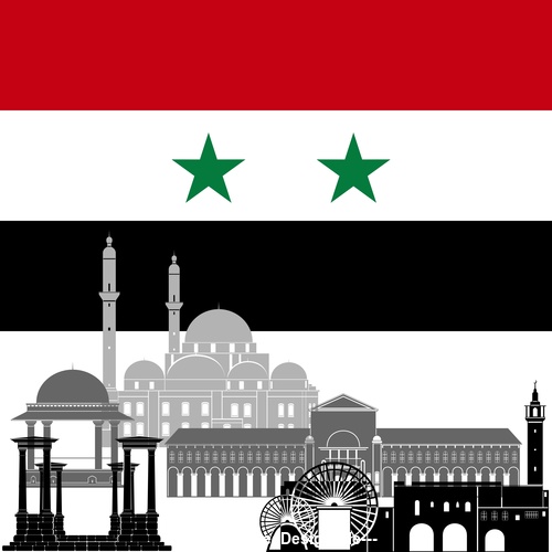 Syria collection of different architecture vector