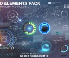 Technology abstract background with different elements vector 01