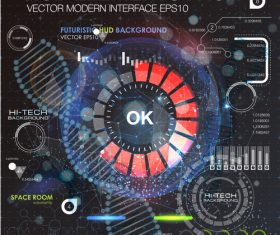 Technology abstract background with different elements vector 02