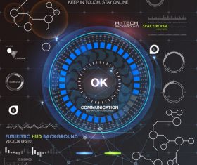 Technology abstract background with different elements vector 03