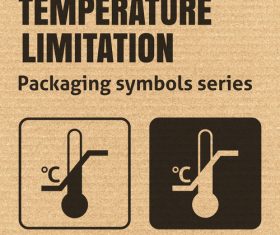 Temperature limitation packaging symbol vector