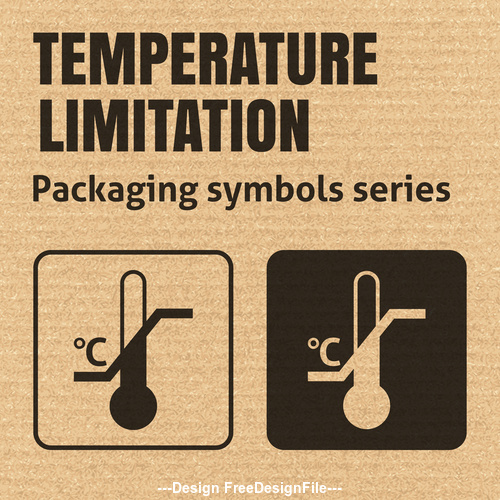 Temperature limitation packaging symbol vector