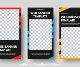 Templates for web banners with space for photos vector