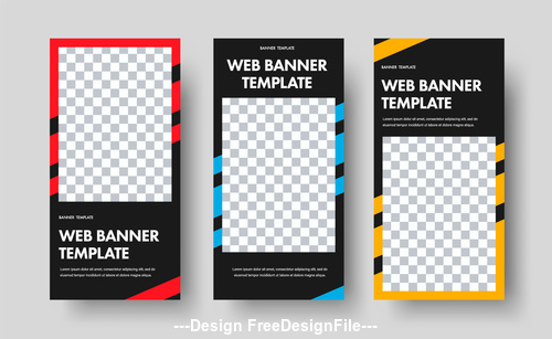Templates for web banners with space for photos vector