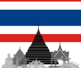 Thailand collection of different architecture vector