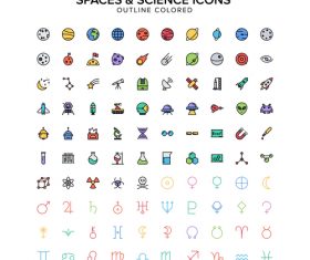 The spaces science icons vector