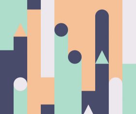 Three colors castle abstract geometric vector backgrounds