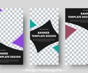 Three design banner template vector