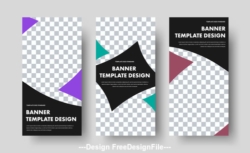 Three design banner template vector