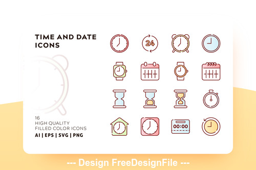 Time filled color vector