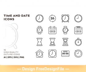 Time outline vector