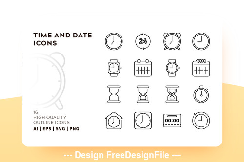 Time outline vector