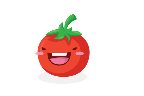 Tomato cute organic vegetables cartoon expression vector