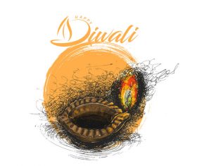Traditional holiday diwali festival vector