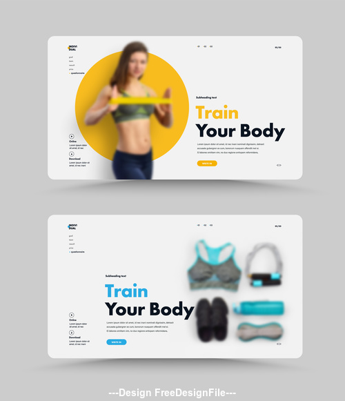 Train your body homepage design vector