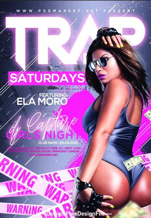 Trap flyer psd template