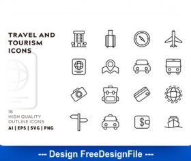 Travel and tourism outline vector