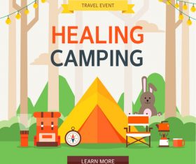 Travel healing camping vector