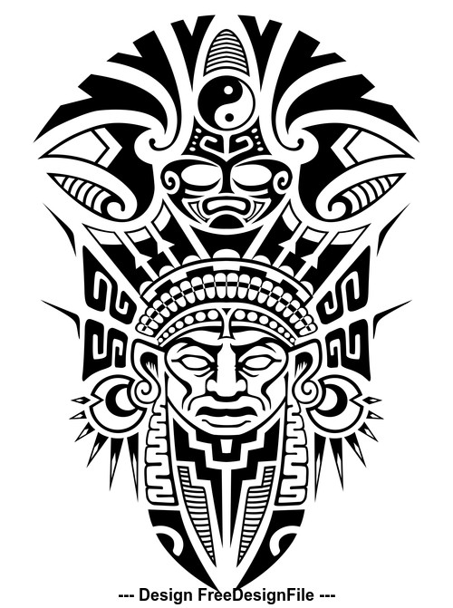 Tribal mask vector
