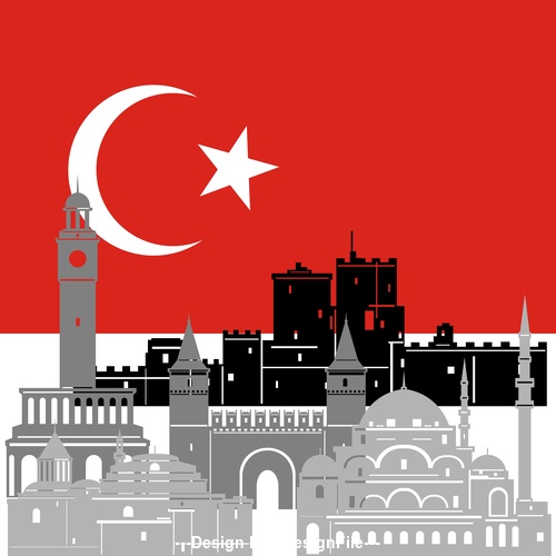 Turkey collection of different architecture vector