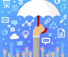 Umbrella of infographics vector